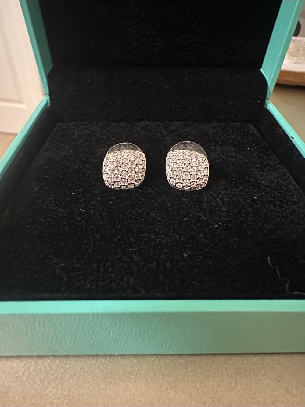 Swarovski White Crystal Dome Stud Earrings